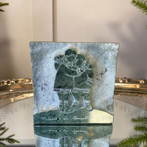 David Bernett Inuit Soapstone Sculpture Carving Ernst-Young COA Vintage 1997